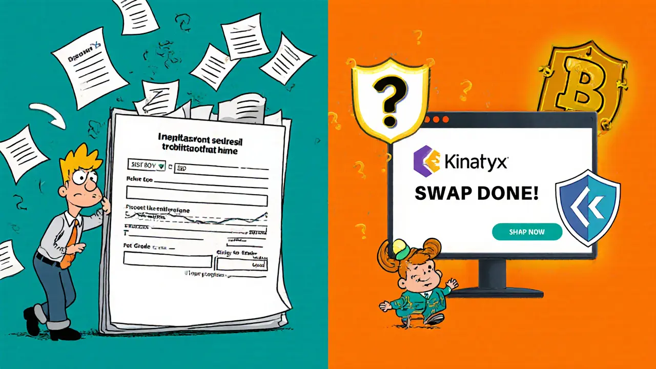 Split-screen: nervous fiat user vs. smooth crypto trader using Binaryx’s clean interface.