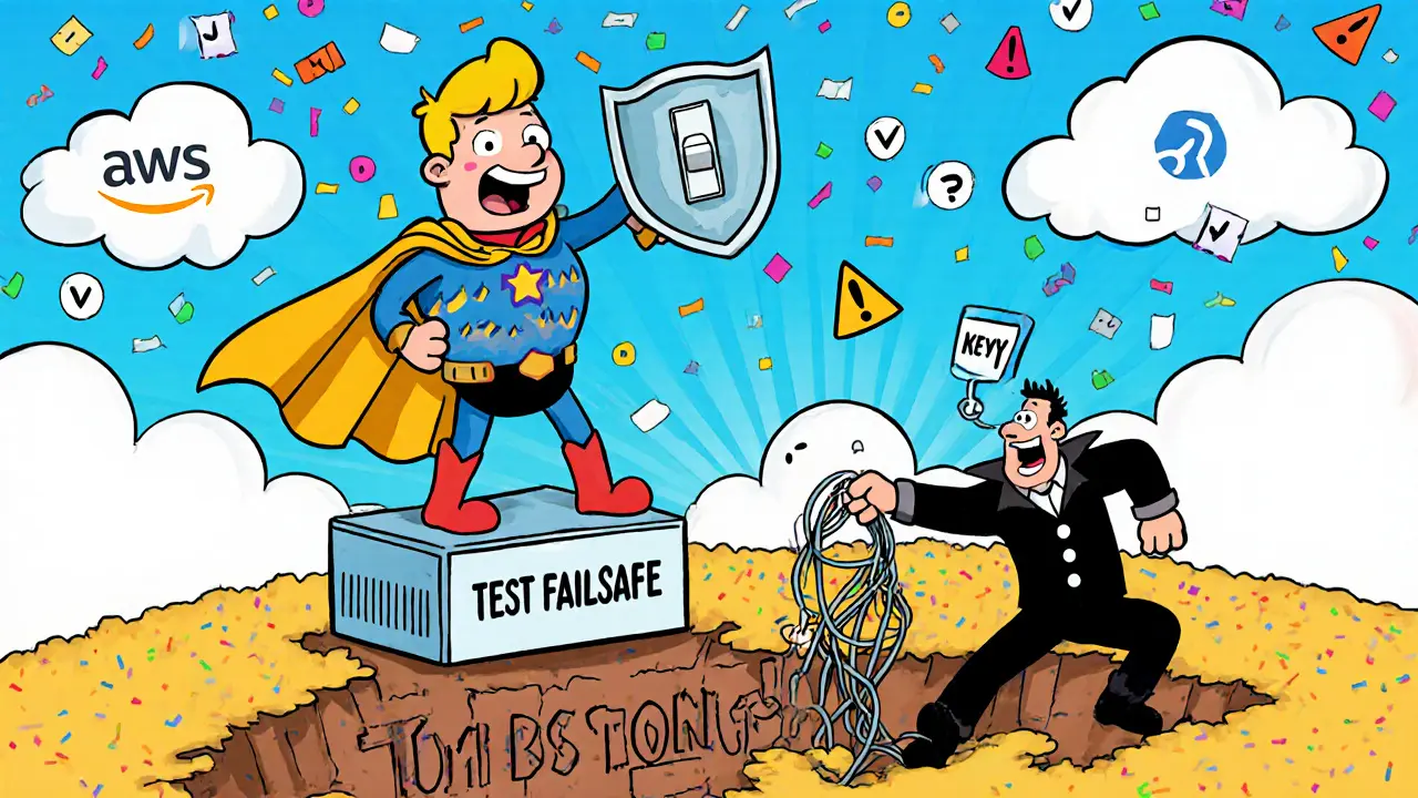 Heroic validator with backup servers and hardware wallet defeating the Human Error villain.