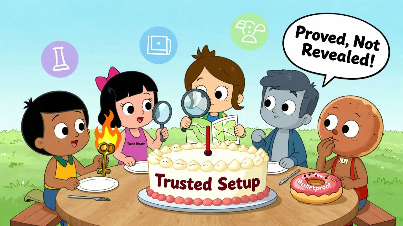 Characters at a picnic table burn a &#039;Toxic Waste&#039; key while one holds a map with no dots, symbolizing privacy.