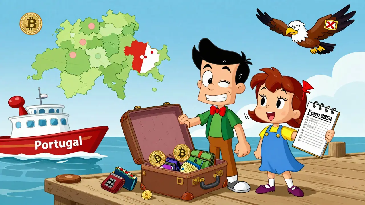 A family packs crypto wallets onto a boat headed for a tax-free country.
