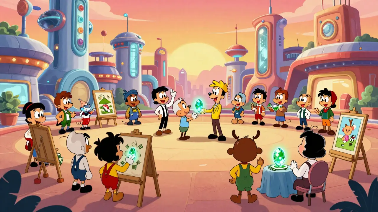 Marketplace of users exchanging value tokens