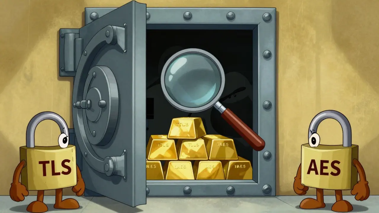 Illustration of a mysterious vault with magnifying glass, symbolizing lack of audit transparency.