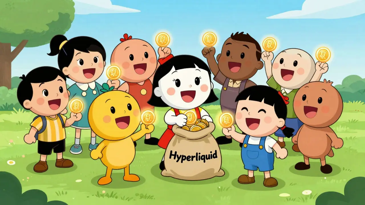 Illustration of users receiving tokens directly from a project, symbolizing fair community distribution.