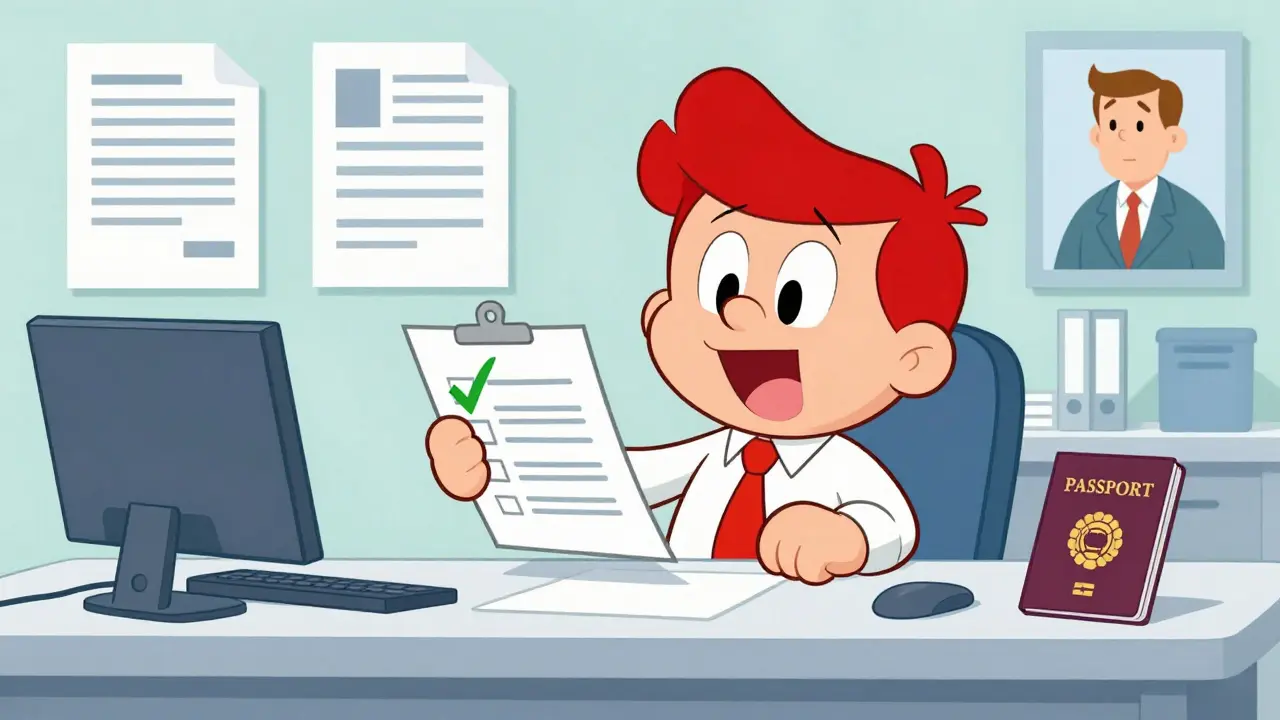 Trader successfully planning legal migration with checklist