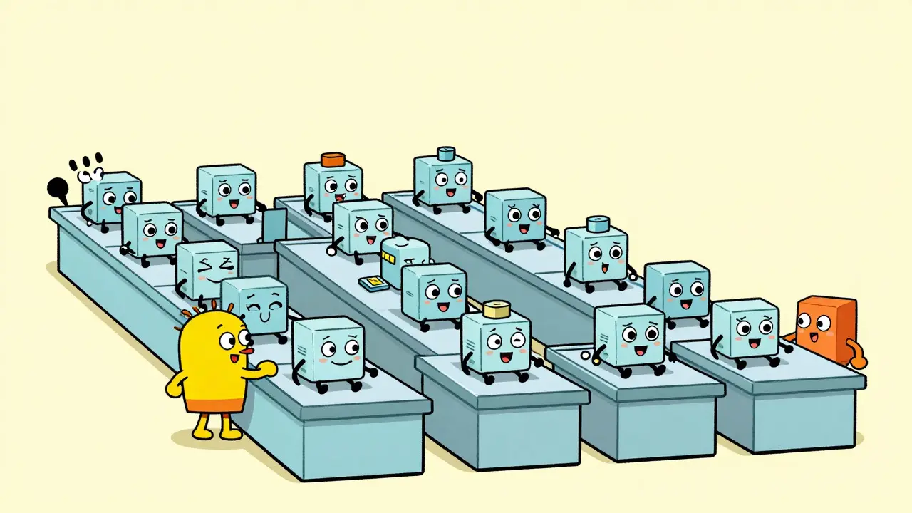 Animated characters processing transactions in parallel sharded lanes