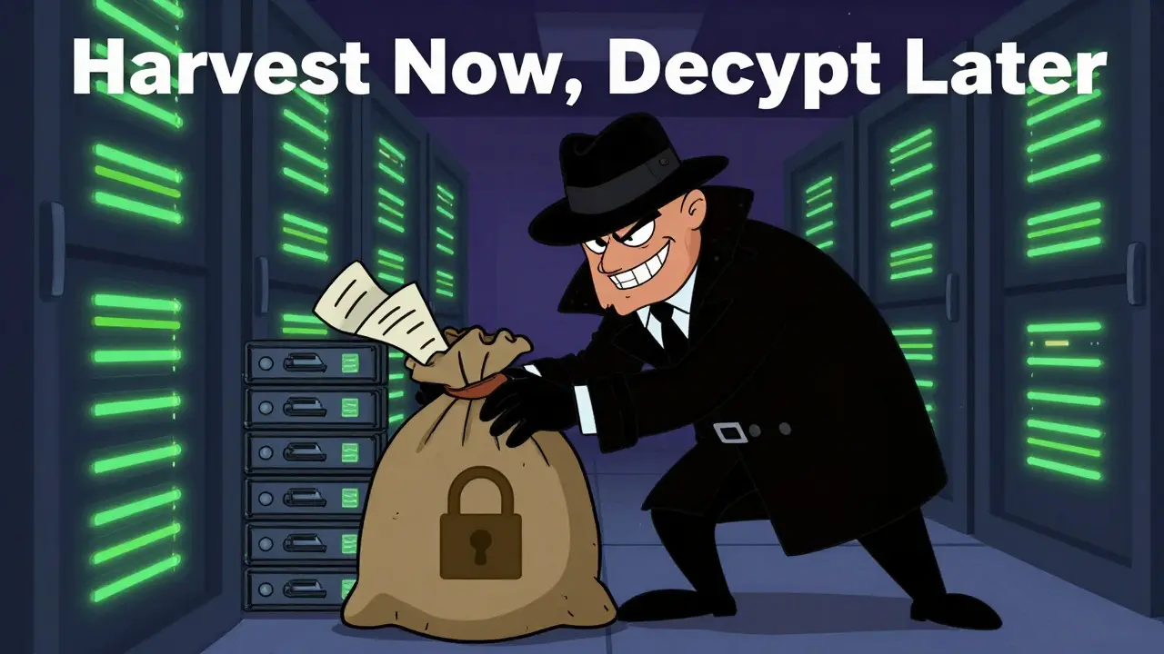 Spy stealing data drives in a server room