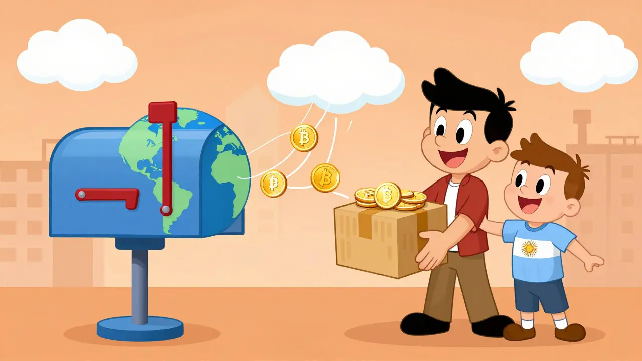 Family receives crypto remittance via cloud network from abroad