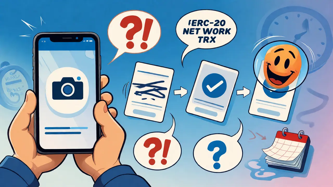Cartoon depicting Nami's KYC verification steps and mobile UX