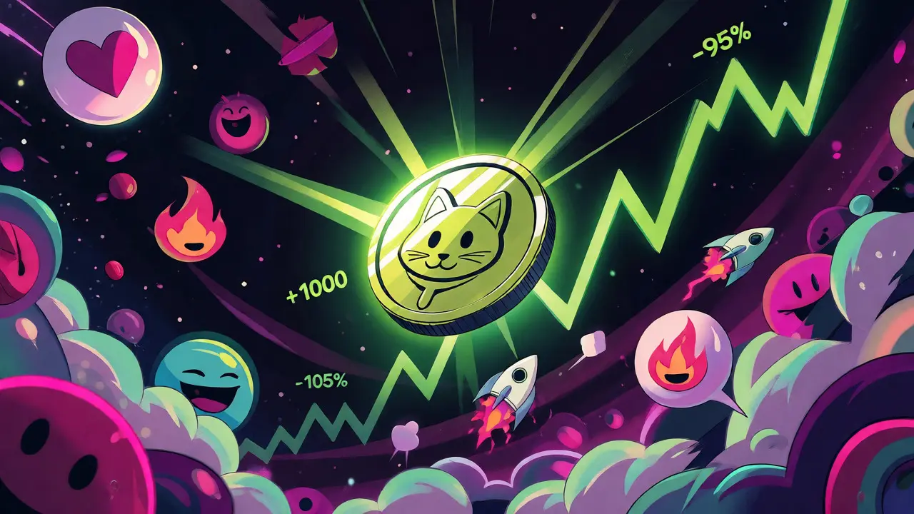 Glowing FELIS coin surrounded by meme icons and rockets in a cosmic setting.